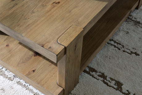 Flangren Light Brown Coffee Table detail view