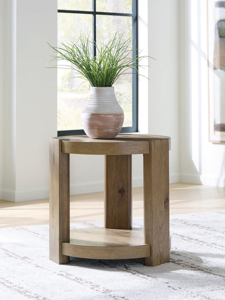 Flangren Light Brown End Table from Ella Furniture