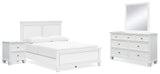 Fortman White Panel Bedroom Set from Ella Furniture
