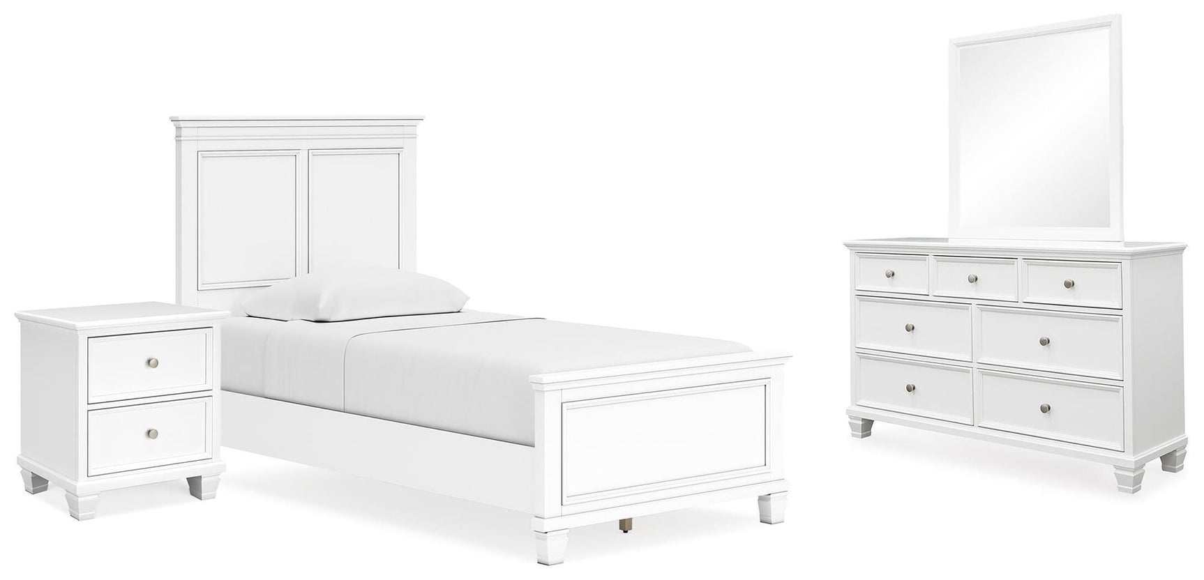 Fortman White Panel Bedroom Set view 3