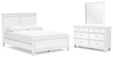 Fortman White Panel Bedroom Set Queen 3: Bed, Dresser, Mirror from Ella Furniture