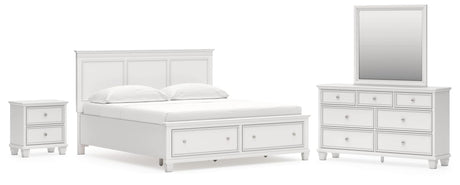 Fortman White Panel Storage Bedroom Set view 3