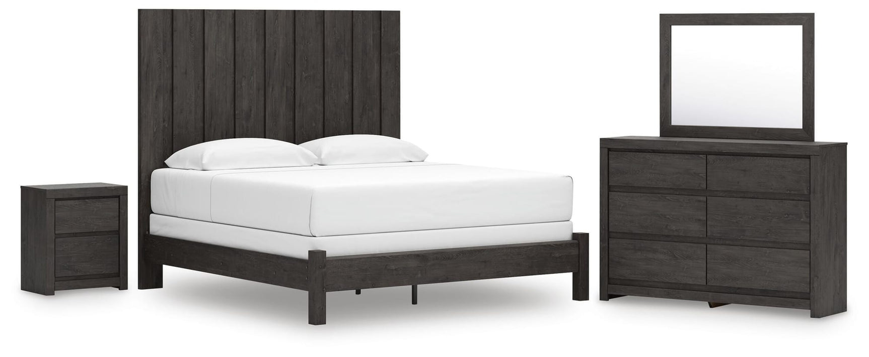 Fraluna Charcoal Panel Bedroom Set view 2