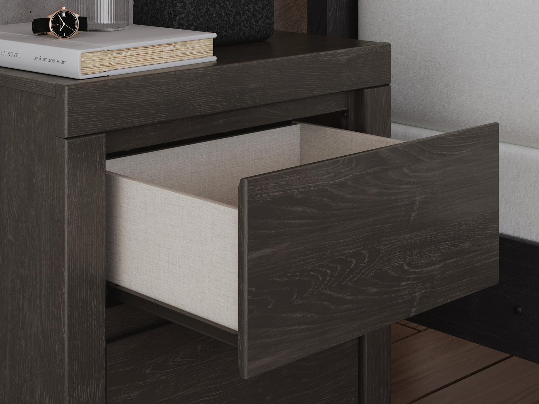 Fraluna Charcoal Panel Bedroom Set detail view