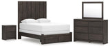 Fraluna Charcoal Panel Storage Bedroom Set from Ella Furniture