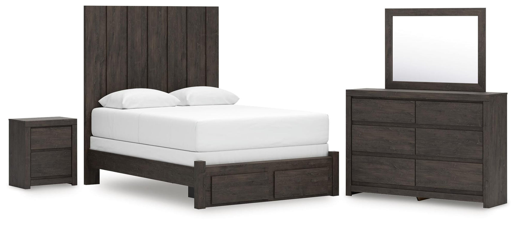Fraluna Charcoal Panel Storage Bedroom Set from Ella Furniture