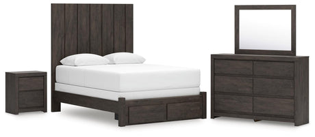 Fraluna Charcoal Panel Storage Bedroom Set from Ella Furniture