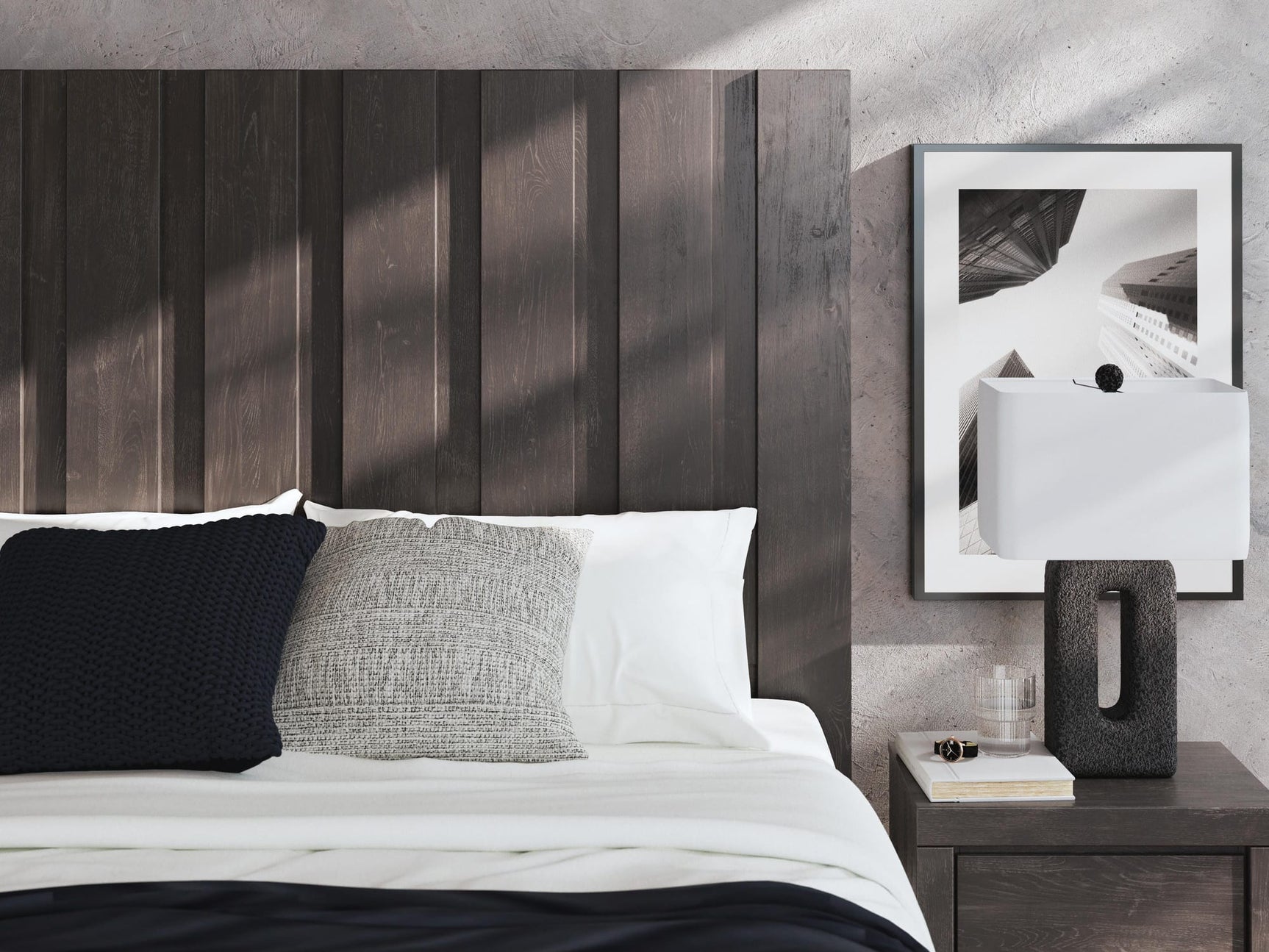 Fraluna Charcoal Panel Storage Bedroom Set King 3: Bed, Dresser, Mirror from Ella Furniture