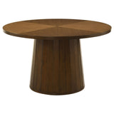Galindo 52-inch Round Walnut Veneer Dining Table Walnut from Ella Furniture