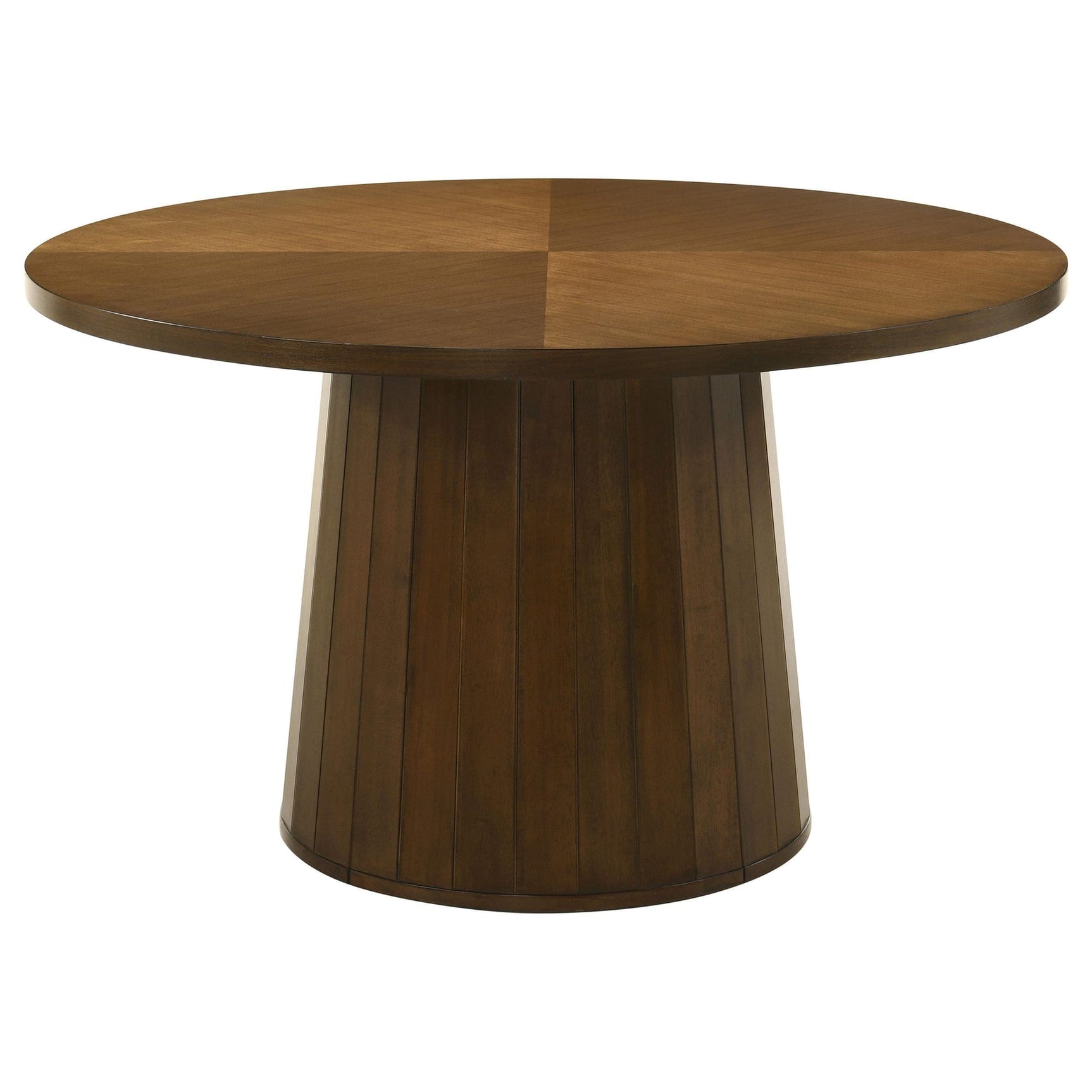 Galindo 52-inch Round Walnut Veneer Dining Table Walnut view 3