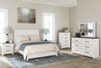 Gerridan White Gray Panel Bedroom Set King 3: Bed, Dresser, Mirror from Ella Furniture