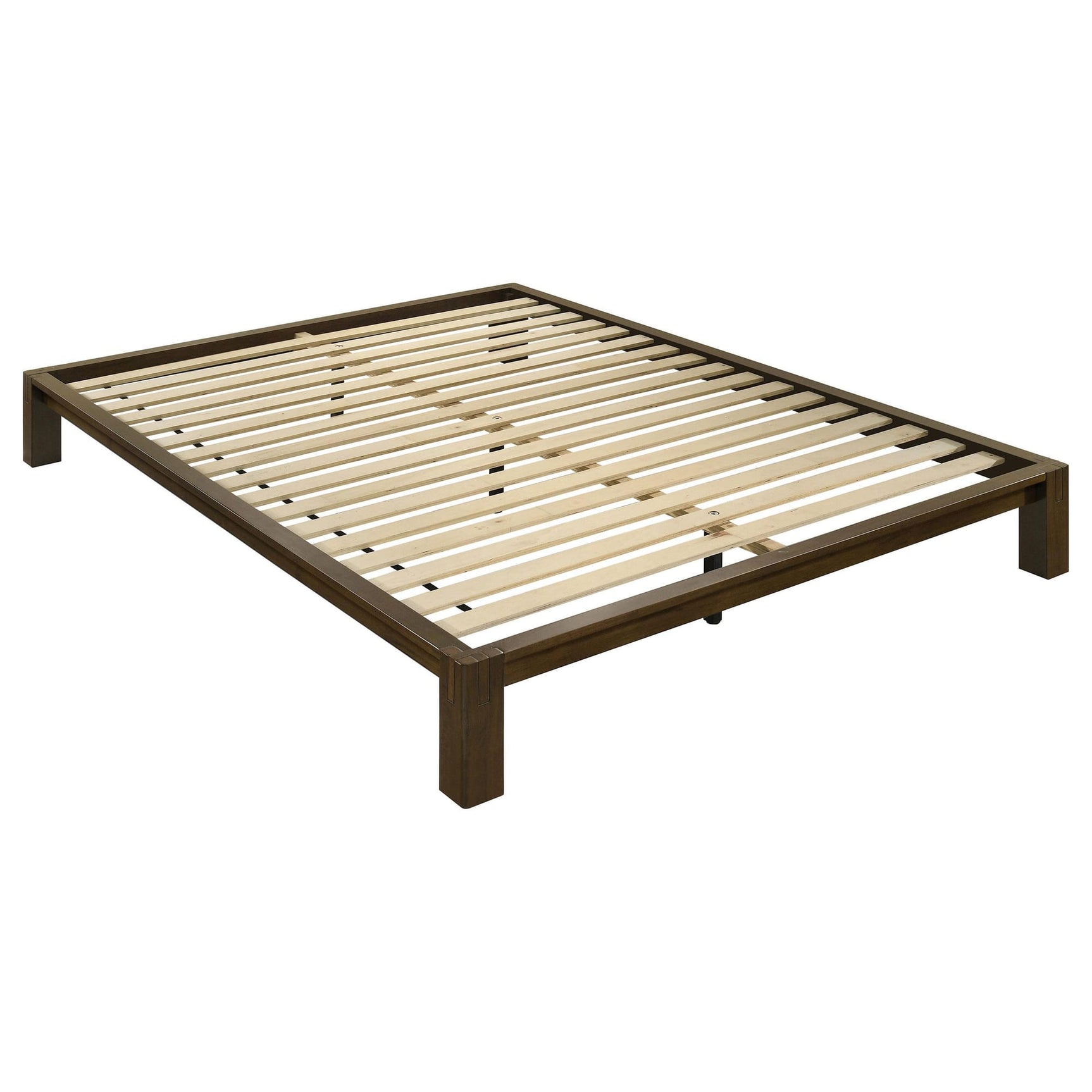 Gislen Eastern King Easy Assembly Wood Platform Bed Walnut from Ella Furniture
