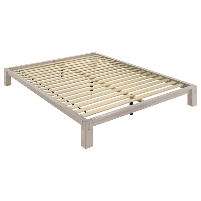 Gislen Eastern King Easy Assembly Wood Platform Bed White from Ella Furniture