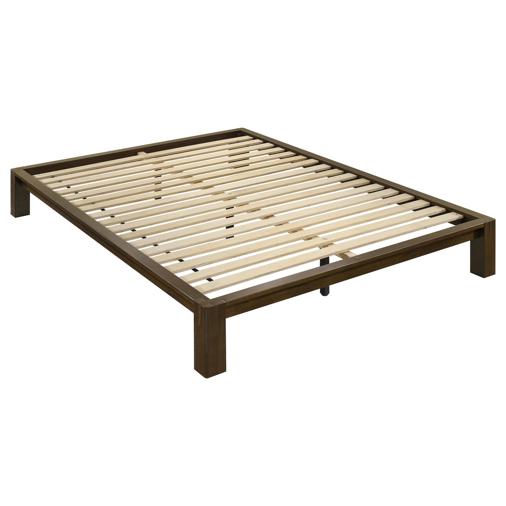 Gislen Queen Easy Assembly Wood Platform Bed Walnut from Ella Furniture