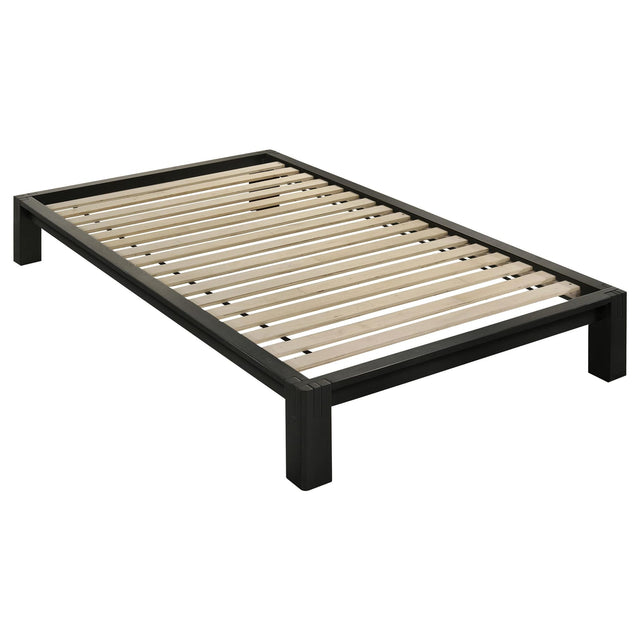 Gislen Twin Easy Assembly Wood Platform Bed Black from Ella Furniture