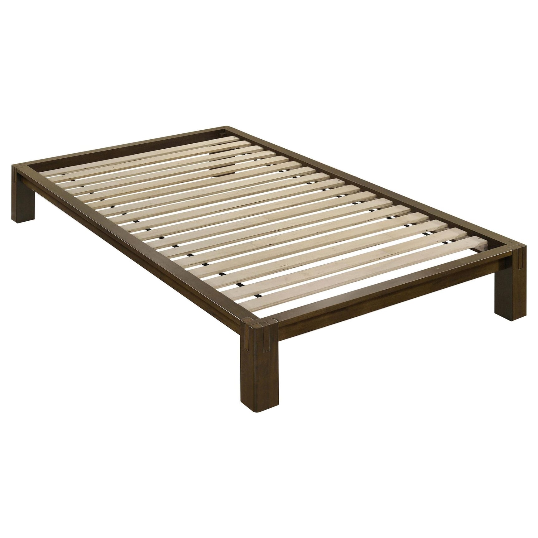 Gislen Twin Easy Assembly Wood Platform Bed Walnut from Ella Furniture