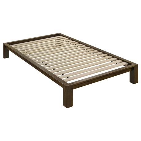 Gislen Twin Easy Assembly Wood Platform Bed Walnut from Ella Furniture