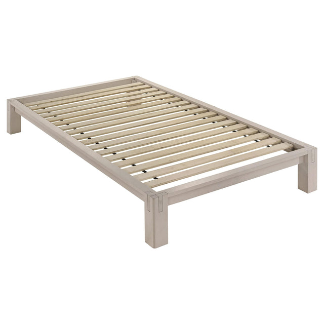 Gislen Twin Easy Assembly Wood Platform Bed White from Ella Furniture