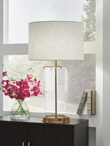 Gizeh Clear/Gold Finish Table Lamp from Ella Furniture