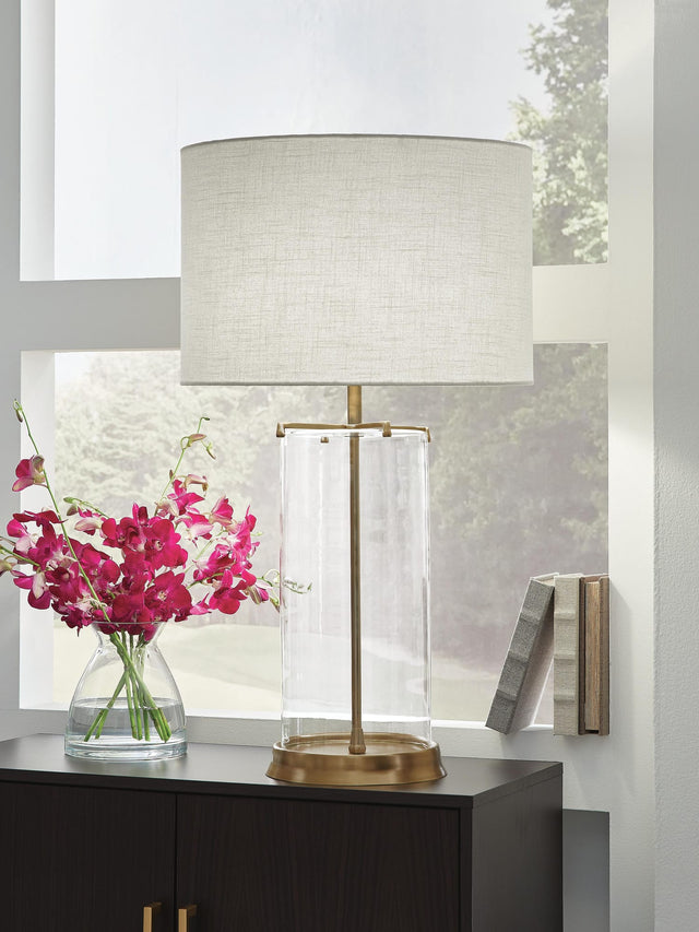Gizeh Clear/Gold Finish Table Lamp from Ella Furniture