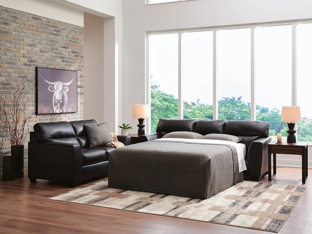Glennbre Midnight Faux Leather Queen Sofa Sleeper from Ella Furniture
