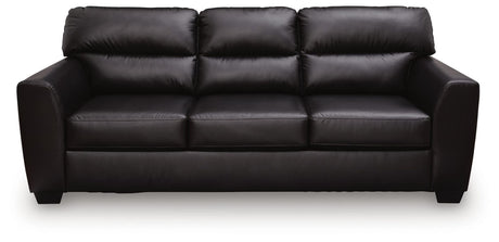 Glennbre Midnight Faux Leather Sofa view 3