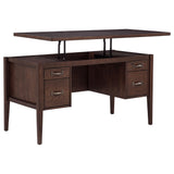 Graham 54-inch 4-drawer Double Pedestal Lift Top Computer Desk Chocolate from Ella Furniture
