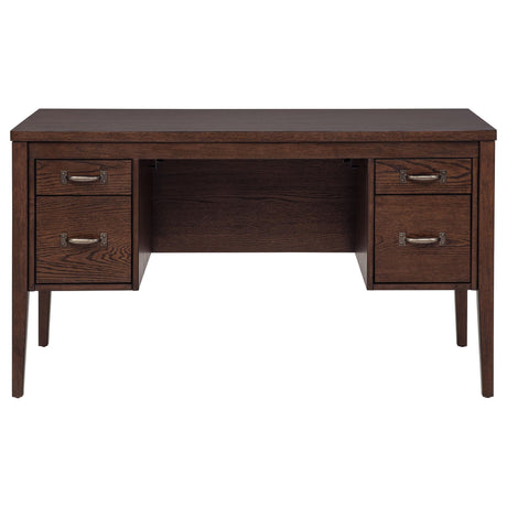 Graham 54-inch 4-drawer Double Pedestal Lift Top Computer Desk Chocolate view 5