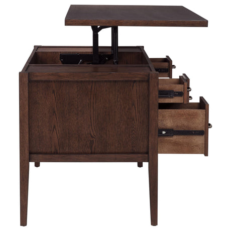 Graham 54-inch 4-drawer Double Pedestal Lift Top Computer Desk Chocolate view 13