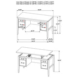 Graham 54-inch 4-drawer Double Pedestal Lift Top Computer Desk Chocolate view 17