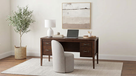 Graham 54-inch 4-drawer Double Pedestal Lift Top Computer Desk Chocolate view 18