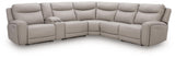 Gravier Gray 6-Piece Power Reclining Sectional with Storage Console view 4