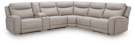 Gravier Gray 6-Piece Power Reclining Sectional with Storage Console view 4