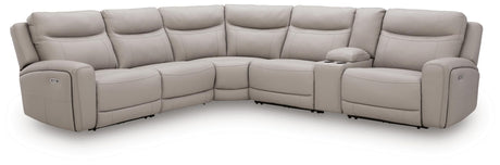 Gravier Gray 6-Piece Power Reclining Sectional with Storage Console view 5
