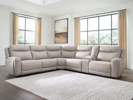 Gravier Gray 6-Piece Power Reclining Sectional with Storage Console view 8