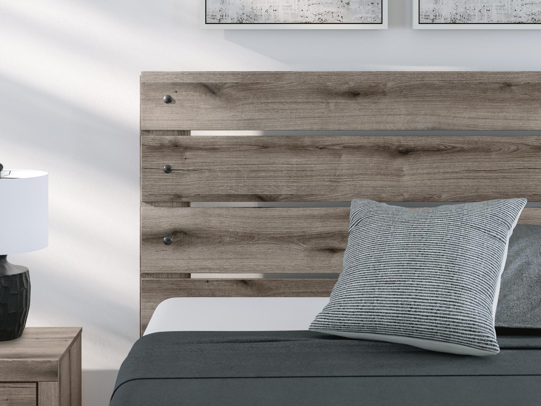 Graystorm Brown Gray Panel Bedroom Set Queen 3: Bed, Dresser, Mirror from Ella Furniture