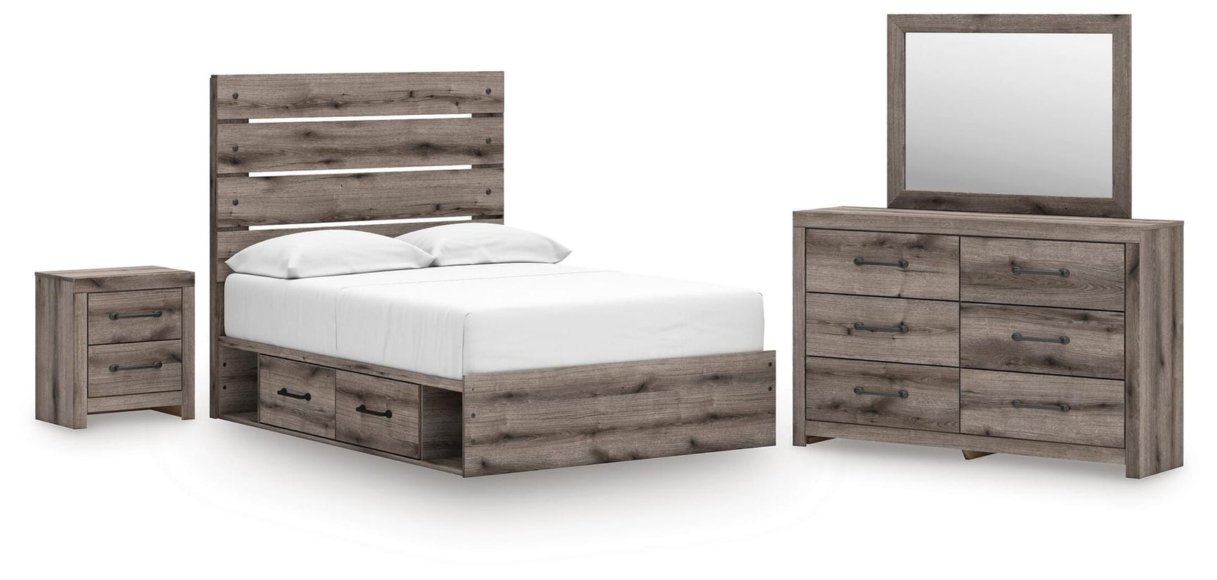 Graystorm Brown Gray Panel Storage Bedroom Set 2 from Ella Furniture