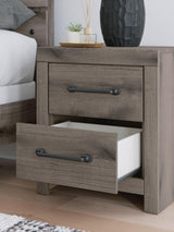 Graystorm Brown Gray Panel Storage Bedroom Set 2 detail view