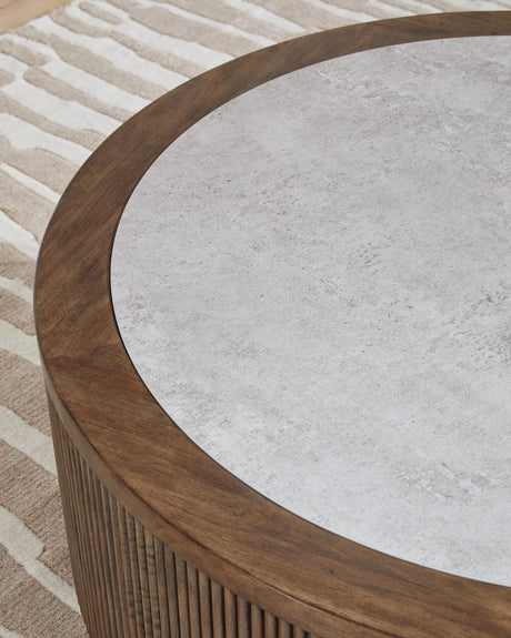 Hadonna Brown Coffee Table detail view
