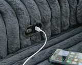 HamlinBay Gunmetal Chenille Power Gliding Chaise from Ella Furniture