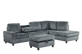 Heights Gray Reversible Sectional + Ottoman view 2