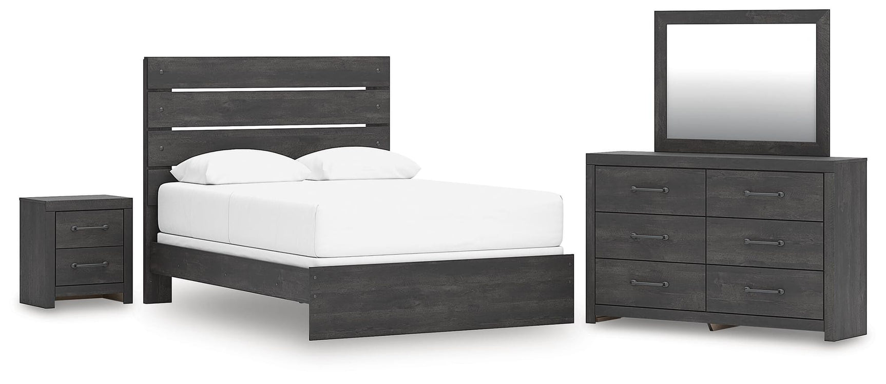 Hollivern Dark Gray Panel Bedroom Set from Ella Furniture