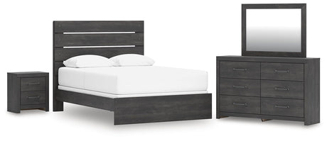 Hollivern Dark Gray Panel Bedroom Set from Ella Furniture