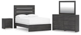 Hollivern Dark Gray Panel Bedroom Set view 3