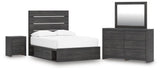 Hollivern Dark Gray Panel Storage Bedroom Set 2 from Ella Furniture