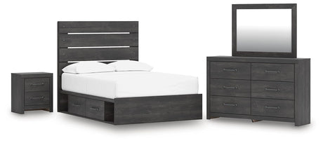 Hollivern Dark Gray Panel Storage Bedroom Set 2 from Ella Furniture