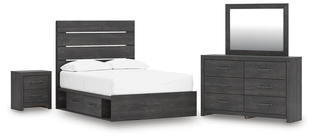 Hollivern Dark Gray Panel Storage Bedroom Set 2 from Ella Furniture