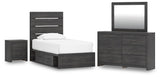 Hollivern Dark Gray Panel Storage Bedroom Set 2 view 2