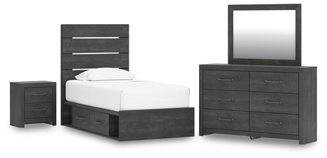 Hollivern Dark Gray Panel Storage Bedroom Set 2 view 2