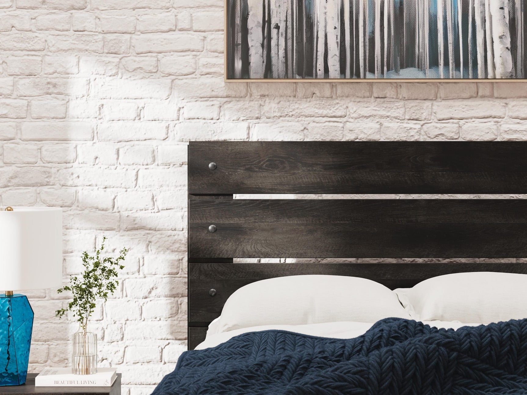 Hollivern Dark Gray Panel Storage Bedroom Set 2 Twin 3: Bed, Dresser, Mirror from Ella Furniture